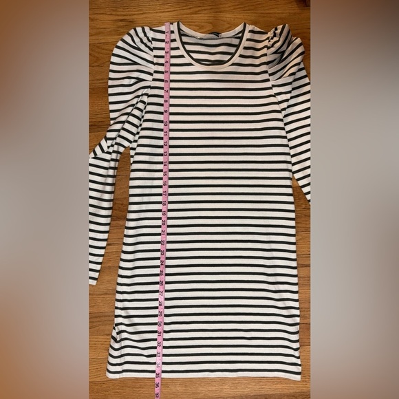 Rebecca Minkoff Gray/Green and White Striped Long Sleeve Dress - Picture 11 of 12